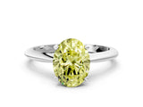 White gold Fancy Yellow Oval Cut Diamond Solitaire Engagement Ring with Classic Band and Four-Prong Setting_116