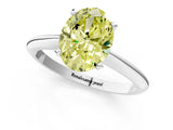 White gold Fancy Yellow Oval Cut Diamond Solitaire Engagement Ring with Classic Band and Four-Prong Setting_117