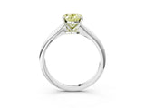 White gold Fancy Yellow Oval Cut Diamond Solitaire Engagement Ring with Classic Band and Four-Prong Setting_119