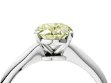 White gold Fancy Yellow Oval Cut Diamond Solitaire Engagement Ring with Classic Band and Four-Prong Setting_120