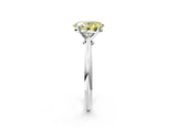 White gold Fancy Yellow Oval Cut Diamond Solitaire Engagement Ring with Classic Band and Four-Prong Setting_14