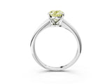 White gold Fancy Yellow Oval Cut Diamond Solitaire Engagement Ring with Classic Band and Four-Prong Setting_15