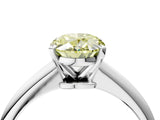 White gold Fancy Yellow Oval Cut Diamond Solitaire Engagement Ring with Classic Band and Four-Prong Setting_16