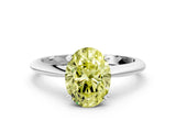 White gold Fancy Yellow Oval Cut Diamond Solitaire Engagement Ring with Classic Band and Four-Prong Setting_48