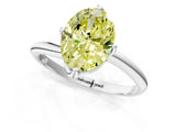 White gold Fancy Yellow Oval Cut Diamond Solitaire Engagement Ring with Four-Prong Setting and Classic Band_21