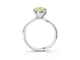 White gold Fancy Yellow Oval Cut Diamond Solitaire Engagement Ring with Four-Prong Setting and Classic Band_22
