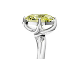 White gold Fancy Yellow Oval Cut Diamond Solitaire Engagement Ring with Four-Prong Setting and Classic Band_25