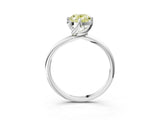 White gold Fancy Yellow Oval Cut Diamond Solitaire Engagement Ring with Four-Prong Setting and Classic Band_47