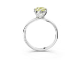 White gold Fancy Yellow Oval Cut Diamond Solitaire Engagement Ring with Four-Prong Setting and Classic Band_59