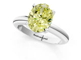 White gold Fancy Yellow Oval Cut Diamond Solitaire Engagement Ring with Round Band and Four-Prong Setting_150