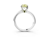 White gold Fancy Yellow Oval Cut Diamond Solitaire Engagement Ring with Round Band and Four-Prong Setting_152