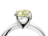 White gold Fancy Yellow Oval Cut Diamond Solitaire Engagement Ring with Round Band and Four-Prong Setting_153
