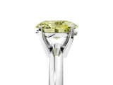White gold Fancy Yellow Oval Cut Diamond Solitaire Engagement Ring with Round Band and Four-Prong Setting_154