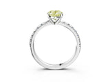 White gold Fancy Yellow Oval Cut Diamond Solitaire Pavé Engagement Ring with Round Band and Prong Setting_53