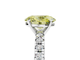 White gold Fancy Yellow Oval Cut Diamond Solitaire Pavé Engagement Ring with Round Band and Prong Setting_55