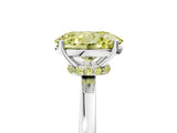 White gold Fancy Yellow Oval Cut Diamond Solitaire Ring with Classic Band and Four-Prong Setting_5