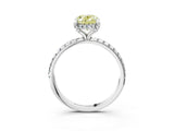 White gold Fancy Yellow Oval Cut Diamond Solitaire Ring with Four-Prong Setting and Pavé Band_42