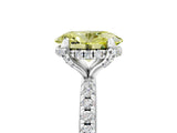 White gold Fancy Yellow Oval Cut Diamond Solitaire Ring with Four-Prong Setting and Pavé Band_44