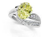 White gold Fancy Yellow Oval Cut Diamond Solitaire Ring with Prong Setting and Twisted Pavé Band_25