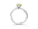 White gold Fancy Yellow Oval Cut Diamond Solitaire Ring with Six-Prong Setting and Classic Band_287