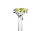 White gold Fancy Yellow Oval Cut Diamond Solitaire Ring with Six-Prong Setting and Classic Band_289