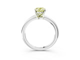White gold Fancy Yellow Oval Cut Diamond Solitaire Ring with Six-Prong Setting and Classic Band_298
