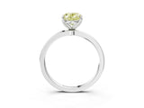 White gold Fancy Yellow Oval Cut Diamond Solitaire Ring with Thin Band and Prong Setting_39