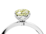 White gold Fancy Yellow Oval Cut Diamond Solitaire Ring with Thin Band and Prong Setting_40