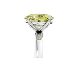 White gold Fancy Yellow Oval Cut Diamond Solitaire Ring with Thin Band and Prong Setting_41