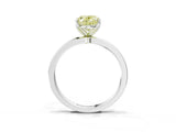 White gold Fancy Yellow Oval Cut Diamond Solitaire Ring with Thin Band and Prong Setting_69