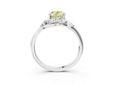 White gold Fancy Yellow Oval Cut Diamond Solitaire Ring with Twist Band and Four-Prong Setting_107