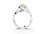 White gold Fancy Yellow Oval Cut Diamond Split Shank Halo Ring with Four-Prong Setting_97