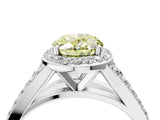 White gold Fancy Yellow Oval Cut Diamond Split Shank Halo Ring with Four-Prong Setting_98