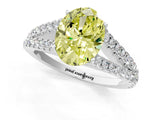 White gold Fancy Yellow Oval Cut Diamond Split Shank Pavé Engagement Ring with Four-Prong Setting_74