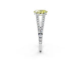 White gold Fancy Yellow Oval Cut Diamond Split Shank Pavé Engagement Ring with Four-Prong Setting_75