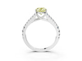 White gold Fancy Yellow Oval Cut Diamond Split Shank Pavé Engagement Ring with Four-Prong Setting_76