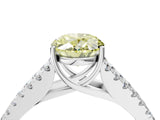 White gold Fancy Yellow Oval Cut Diamond Split Shank Pavé Engagement Ring with Four-Prong Setting_77