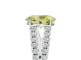 White gold Fancy Yellow Oval Cut Diamond Split Shank Pavé Engagement Ring with Four-Prong Setting_78