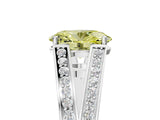 White gold Fancy Yellow Oval Cut Diamond Split Shank Ring with Pavé Band and Four-Prong Setting_67
