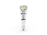 White gold Fancy Yellow Oval Cut Diamond Three-Stone Ring with Channel Set Band and Four-Prong Setting_79