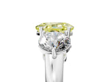 White gold Fancy Yellow Oval Cut Diamond Three-Stone Ring with Prong Setting and Classic Band_176