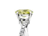 White gold Fancy Yellow Oval  Cut Diamond Twist Band Solitaire with Prong Setting_29