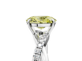White gold Fancy Yellow Oval  Cut Diamond Twisted Band with Pavé Setting and Four-Prong Setting_24