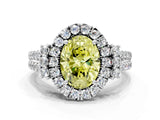 White gold Fancy Yellow Oval  Cut Double Halo Diamond Engagement Ring with Pave Band and Four-Prong Setting_54