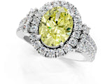 White gold Fancy Yellow Oval  Cut Double Halo Diamond Engagement Ring with Pave Band and Four-Prong Setting_55