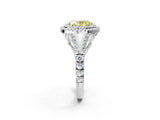 White gold Fancy Yellow Oval  Cut Double Halo Split Shank Diamond Ring with Prong Setting_51