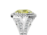 White gold Fancy Yellow Oval  Cut Double Halo Split Shank Diamond Ring with Prong Setting_54