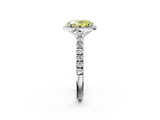 White gold Fancy Yellow Oval  Cut Halo Diamond Engagement Ring with Pave Band and Four-Prong Setting_30