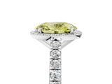 White gold Fancy Yellow Oval  Cut Halo Diamond Engagement Ring with Pave Band and Four-Prong Setting_33