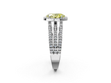 White gold Fancy Yellow Oval  Cut Halo Diamond Engagement Ring with Split Shank and Four-Prong Setting_22